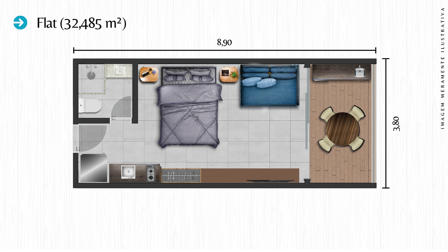 Maragogi Privilege - planta flat 32m